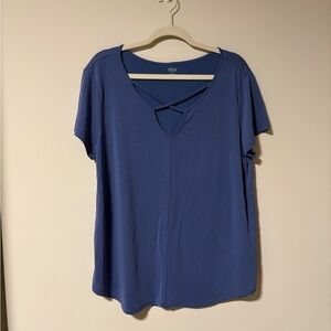 a.n.a Women's Short Sleeve Top - Deep Blue XL